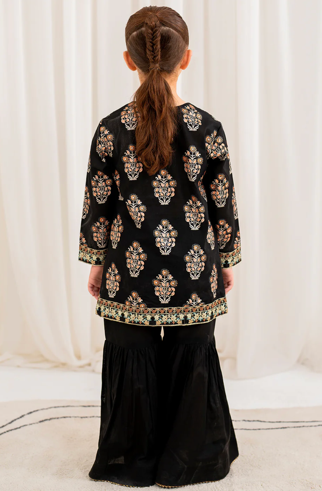Black Printed Gharara shalwar