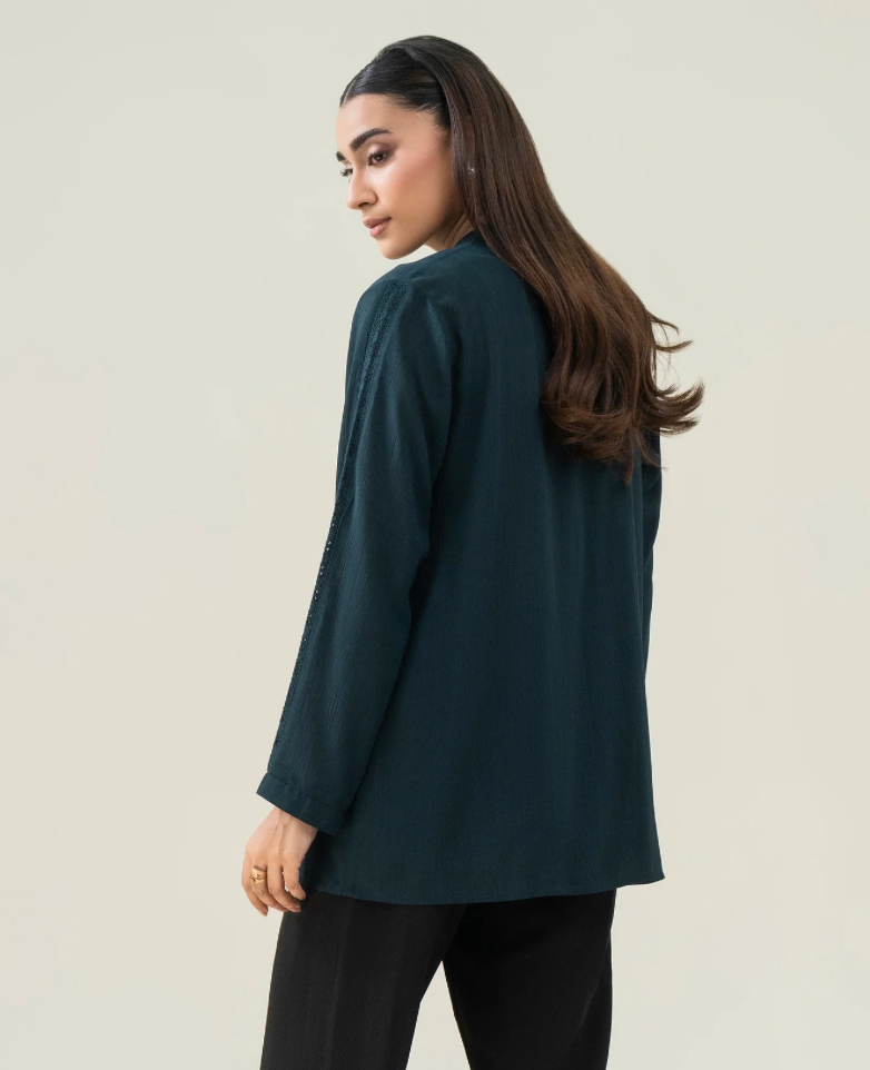 Dyed embroidered Lace /Teal / shirt
