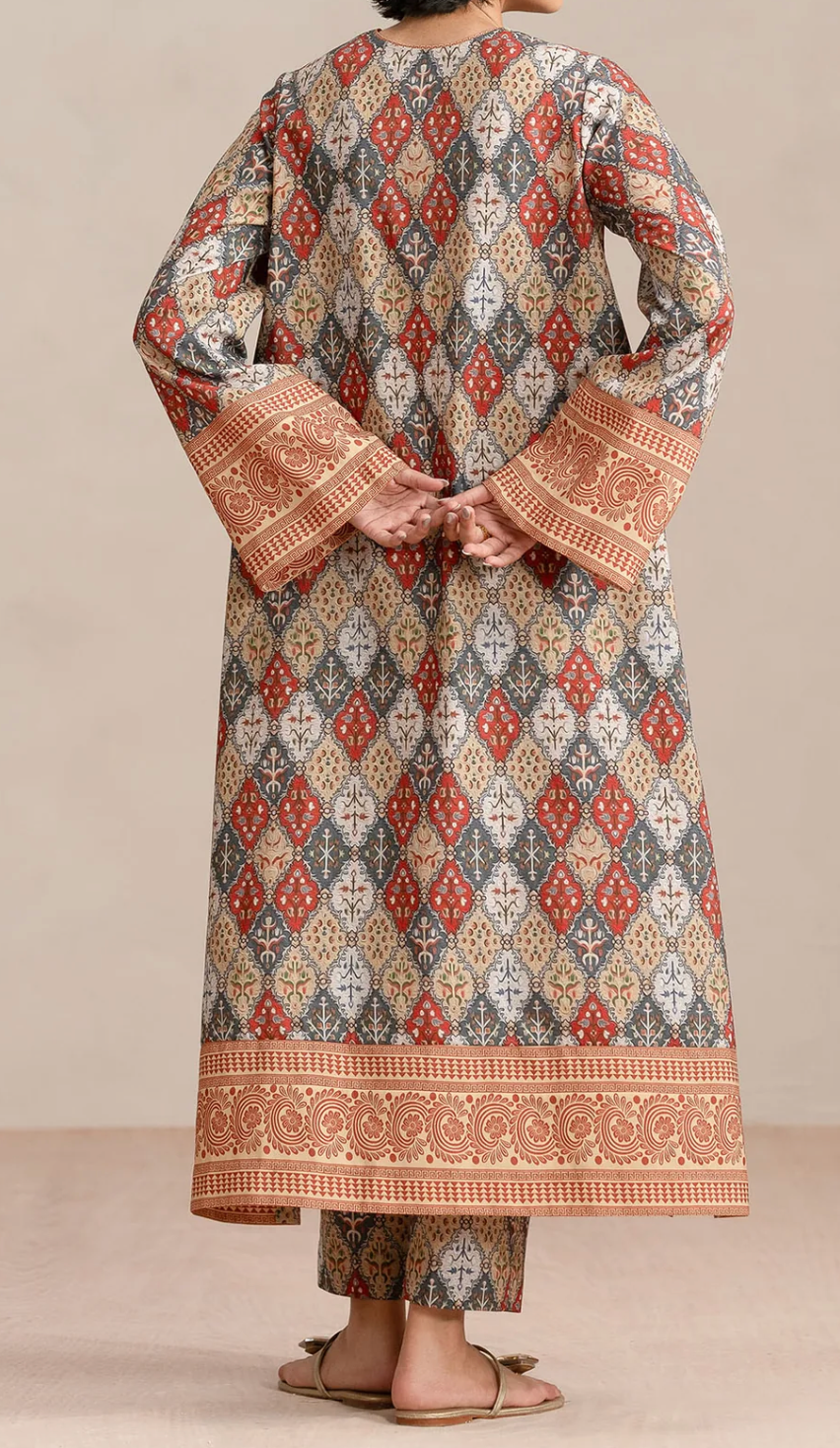 Rust & Grey printed Co-ord set