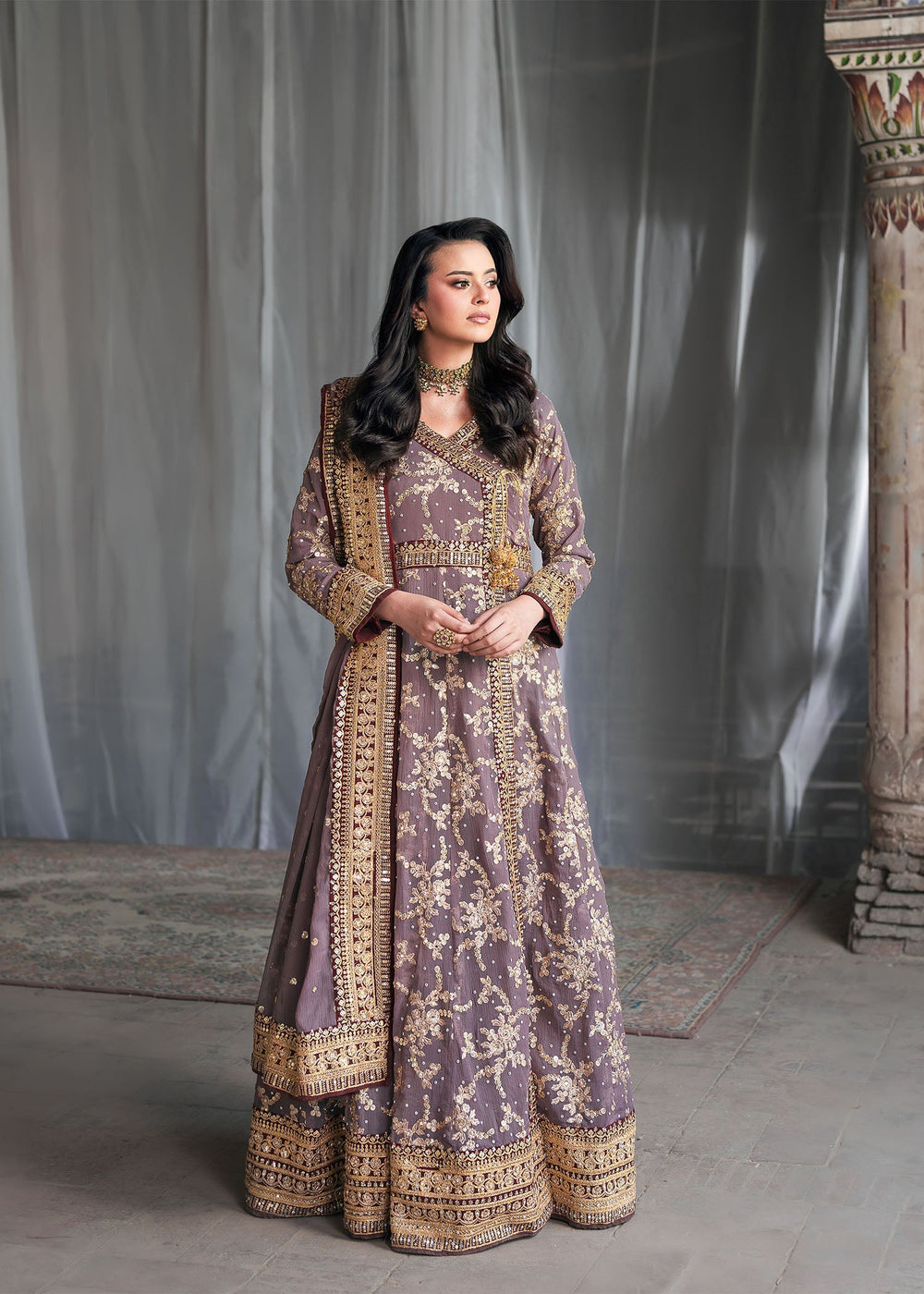 Mauve Chiffon Maxi with embellishments