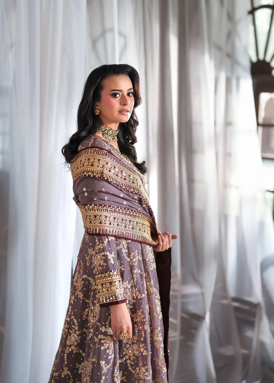 Mauve Chiffon Maxi with embellishments
