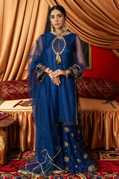 Shirt with Sharara / Blue Maxi