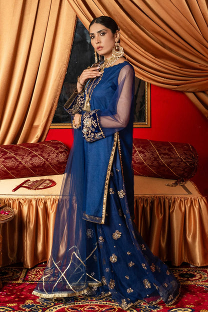 Shirt with Sharara / Blue Maxi