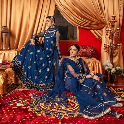 Shirt with Sharara / Blue Maxi