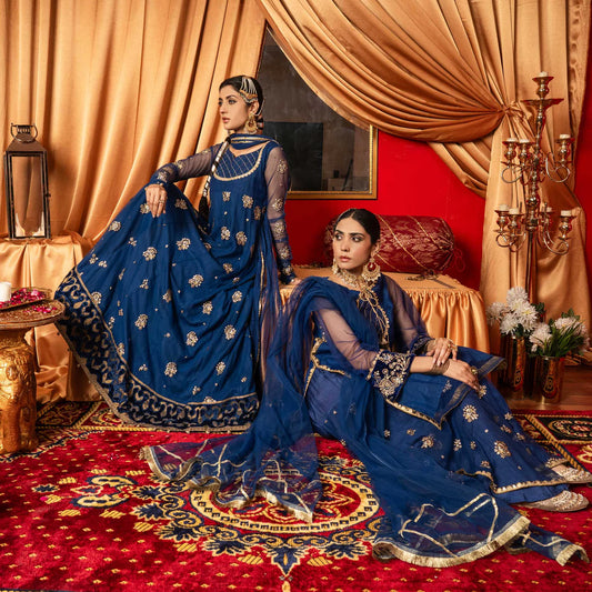 Shirt with Sharara / Blue Maxi