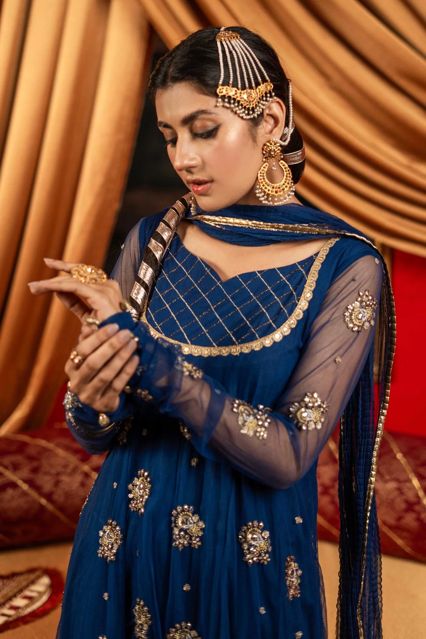 Shirt with Sharara / Blue Maxi