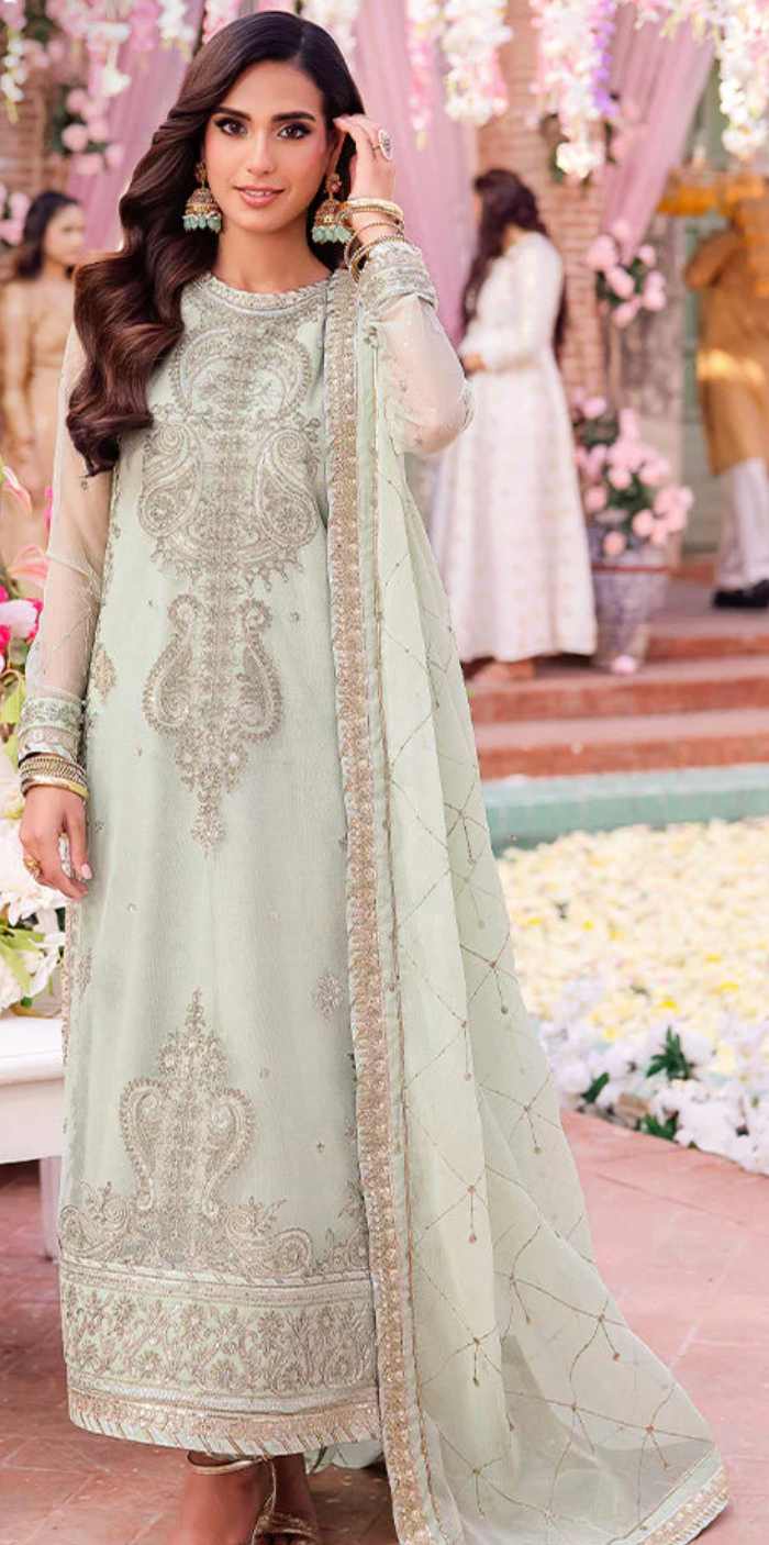 Mint Green/Dull Grey Heavy work 3pcs