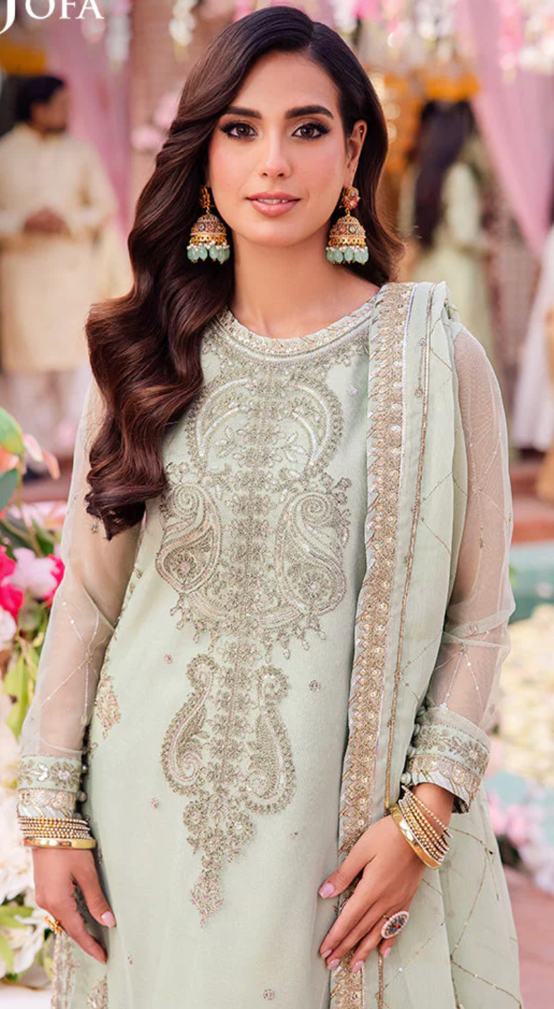 Mint Green/Dull Grey Heavy work 3pcs