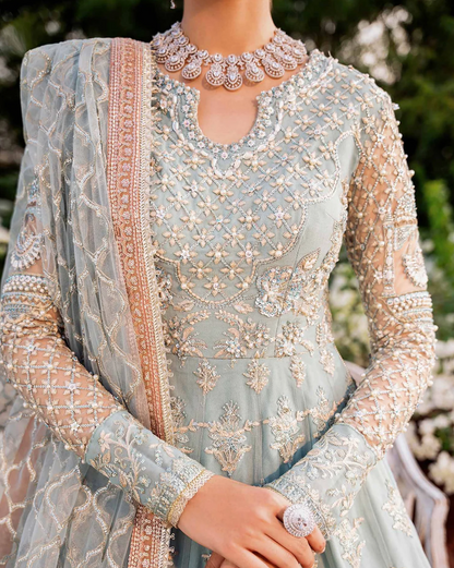 Maxi-Net  Heavy Embroidered - Greyish Blue color