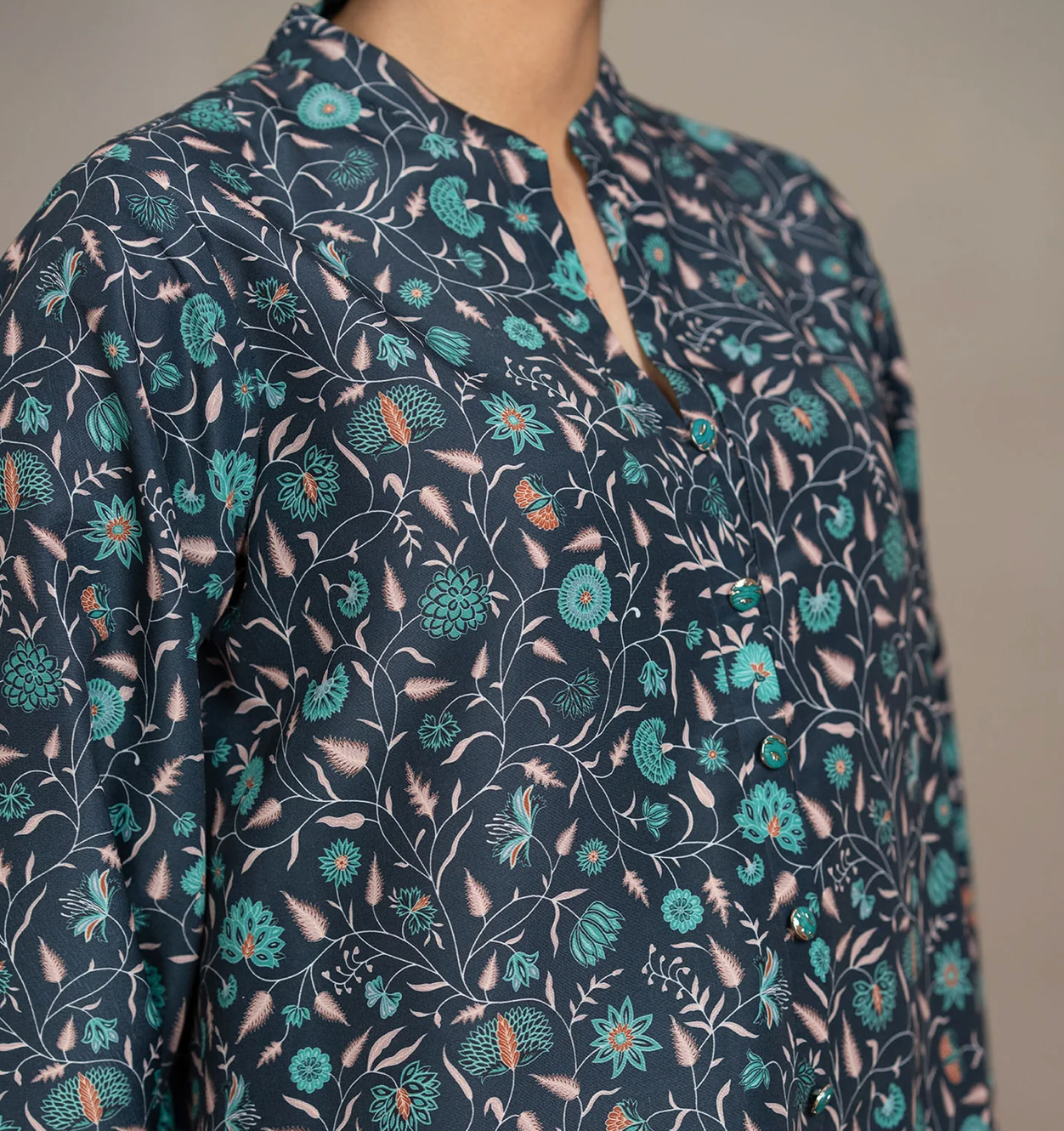 Blue printed/floral Orange Co-ord set