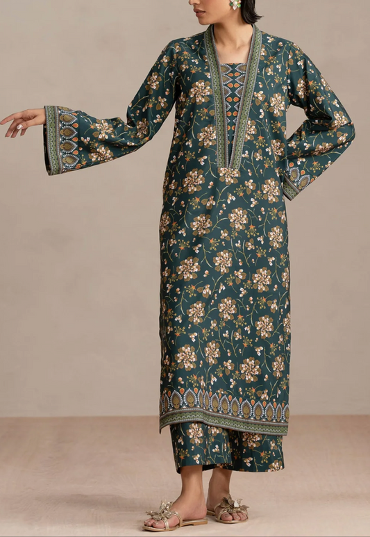 Dark Green printed Co-ord set