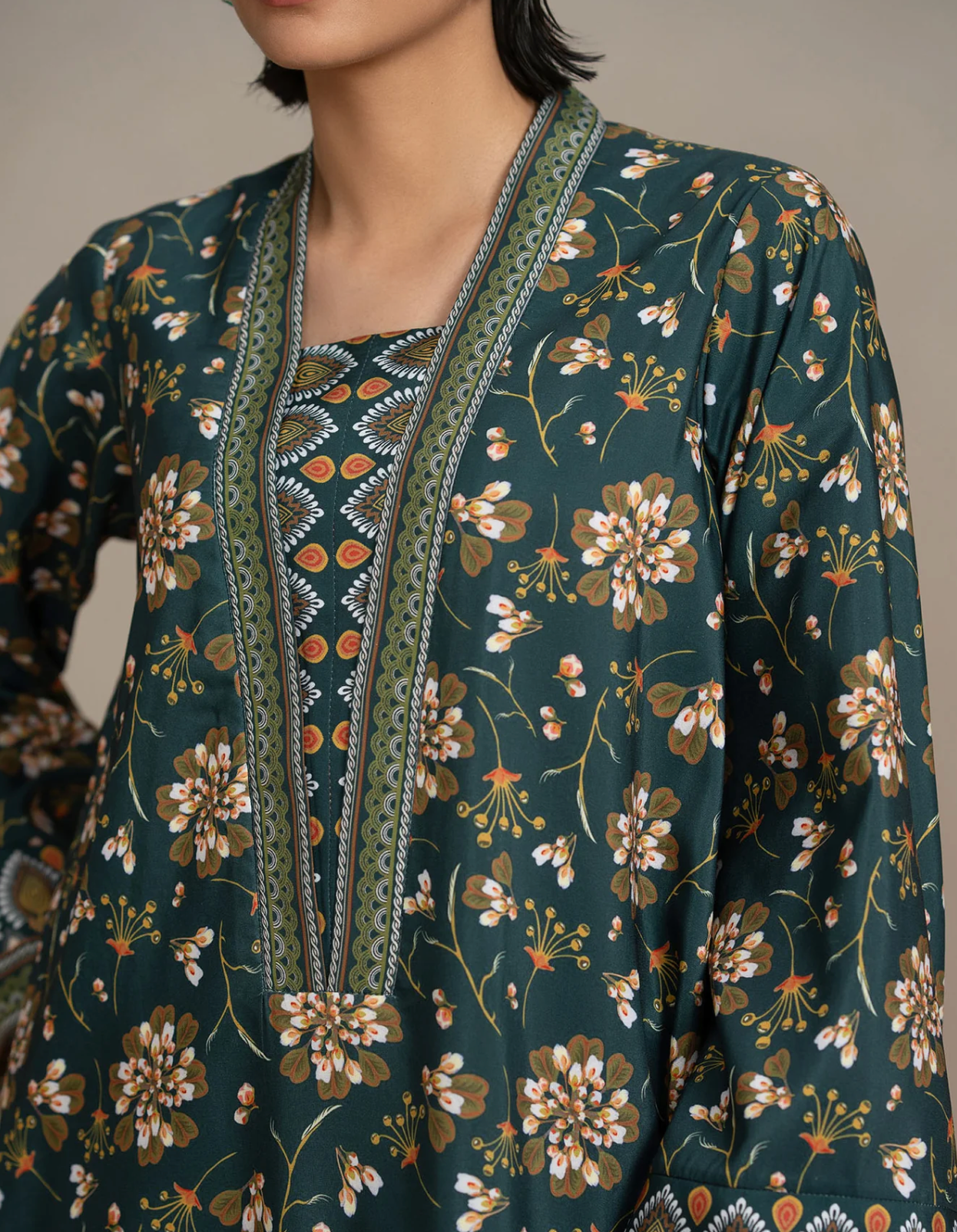 Dark Green printed Co-ord set
