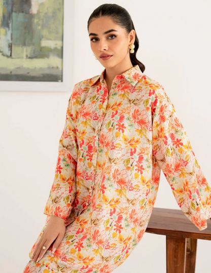 Blue printed/floral Orange Co-ord set