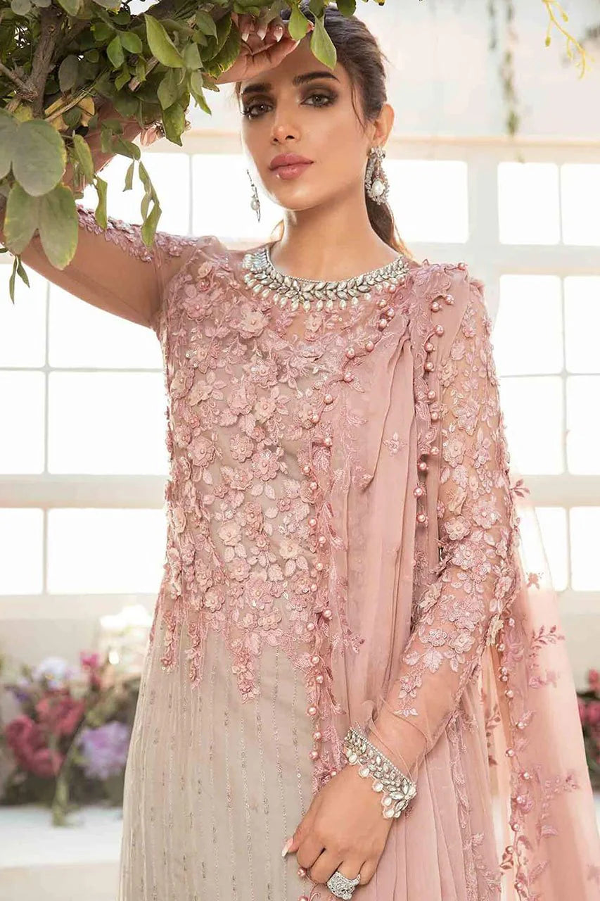 Embroidered & Hand Embellished Shaded Chiffon 3 Pc suit
