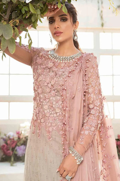 Embroidered & Hand Embellished Shaded Chiffon 3 Pc suit