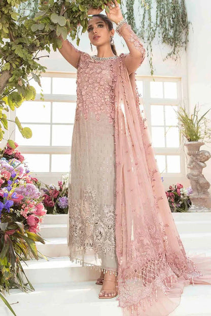 Embroidered & Hand Embellished Shaded Chiffon 3 Pc suit